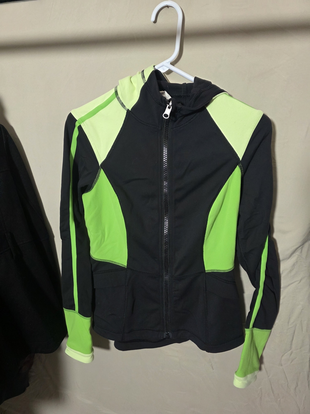 lululemon athletica Black Jacket with Neon Green & Lime Panels